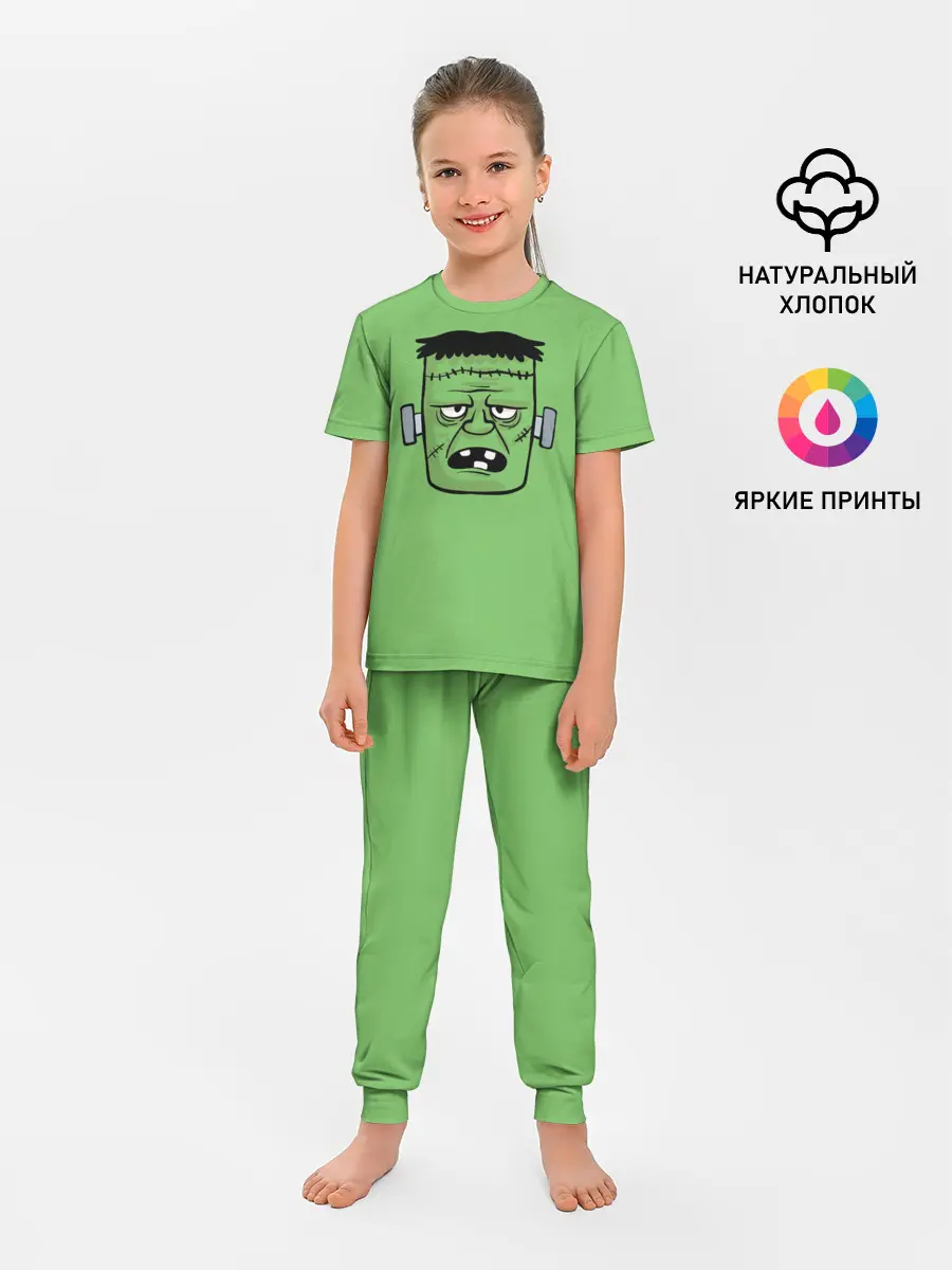 Детская пижама с брюками / Зеленый Франкенштейн