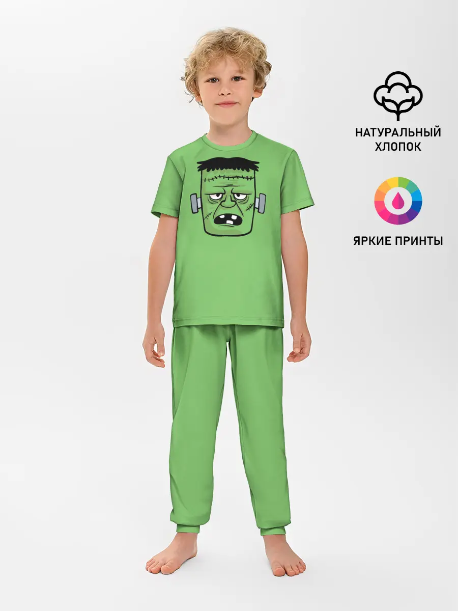 Детская пижама с брюками / Зеленый Франкенштейн