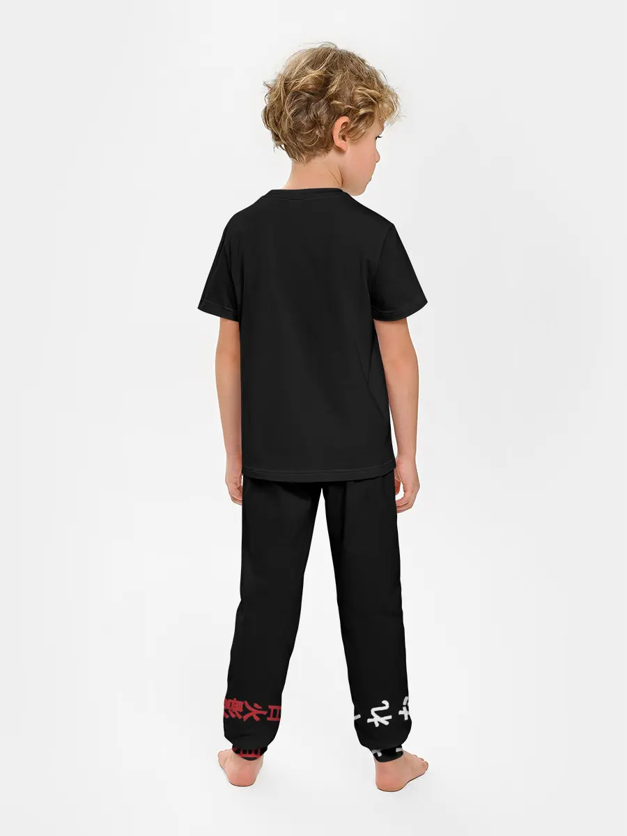 Детская пижама с брюками / Хитачи иероглицы черные