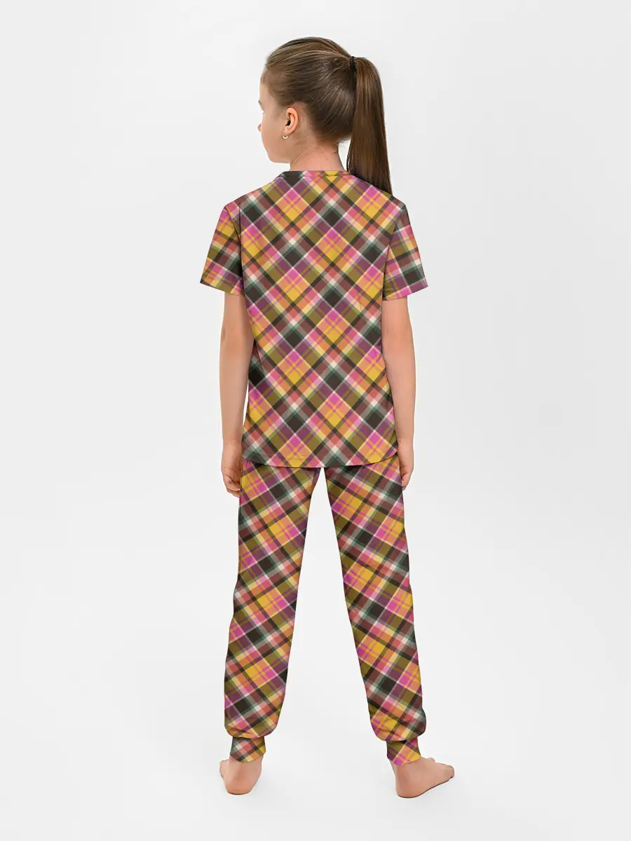 Детская пижама с брюками / Клеточный узор