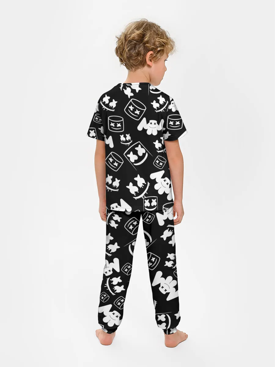 Детская пижама с брюками / Marshmello ЧБ