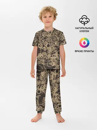 Детская пижама с брюками / Ретро велосипеды