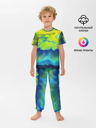 Детская пижама с брюками / Разводы яркой краски