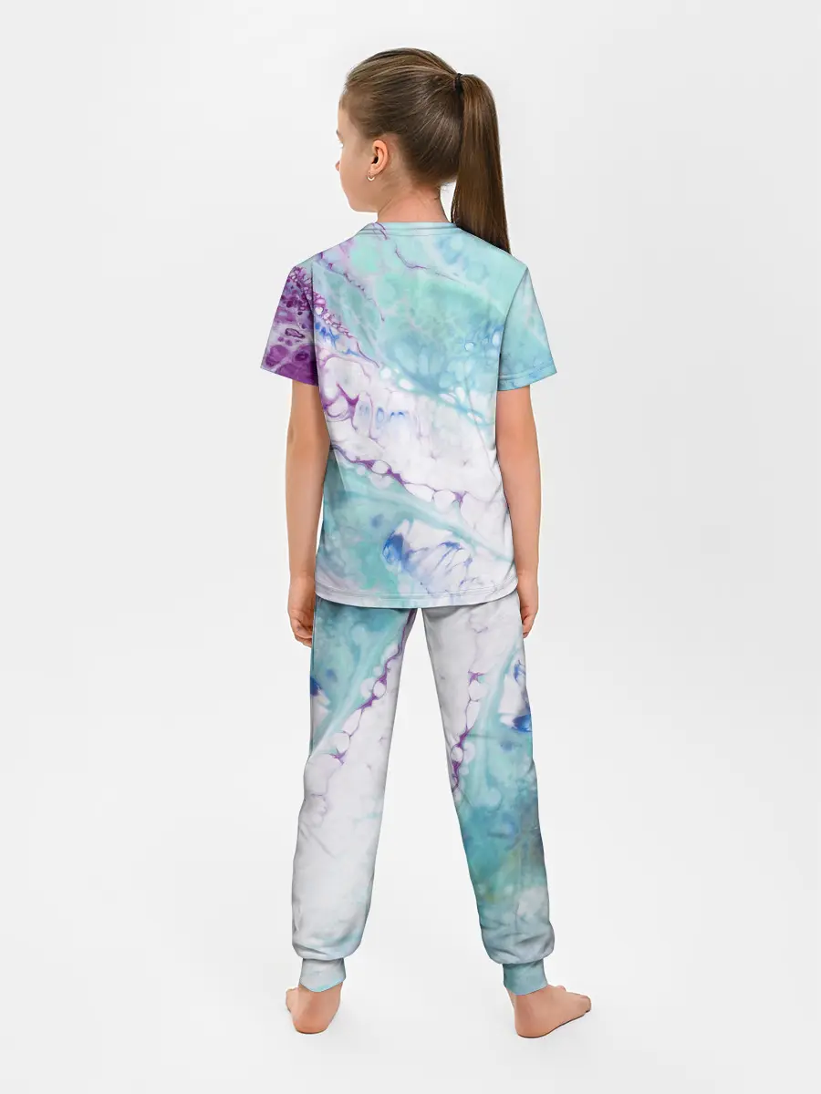 Детская пижама с брюками / Цветная морская пена