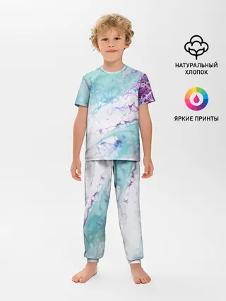 Детская пижама с брюками / Цветная морская пена