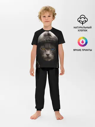Детская пижама с брюками / Уличный кот