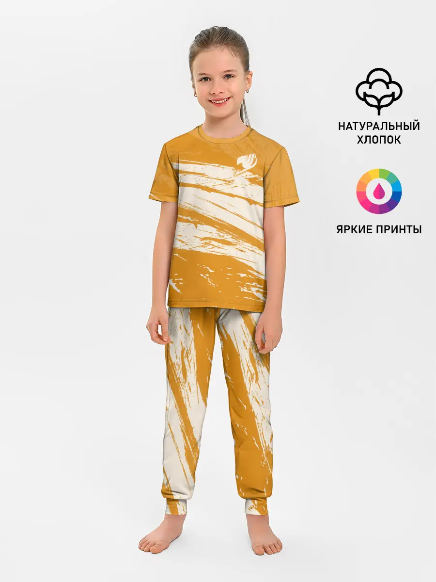 Детская пижама с брюками / Хвост Феи оранжевые тона