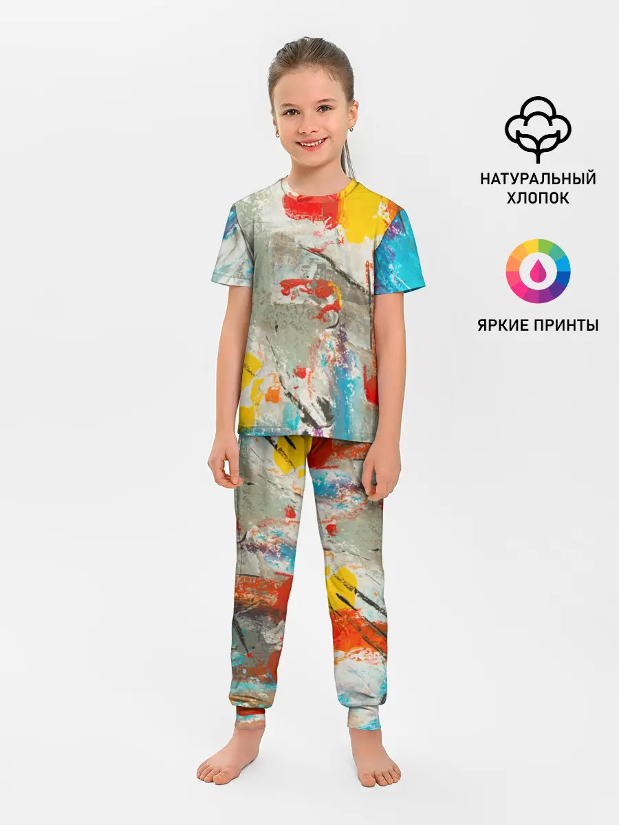 Детская пижама с брюками / Буйство красок 3D