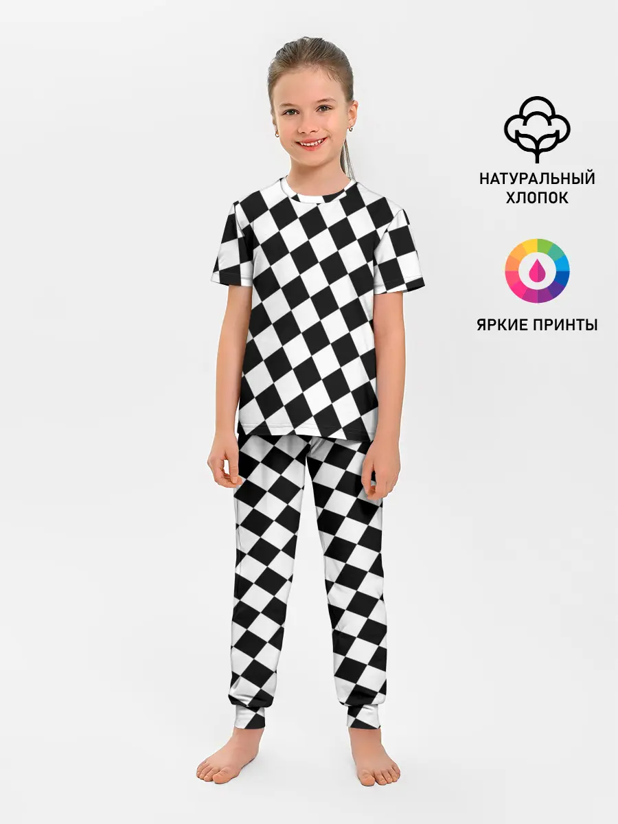 Детская пижама с брюками / Клетки