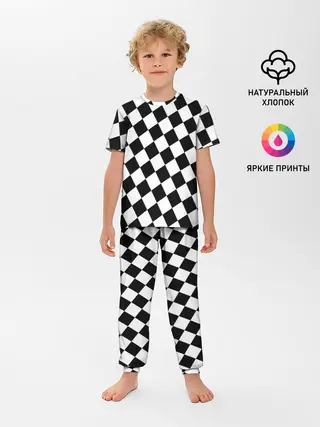 Детская пижама с брюками / Клетки