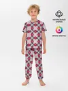 Детская пижама с брюками / Красно-синий плед -клетка