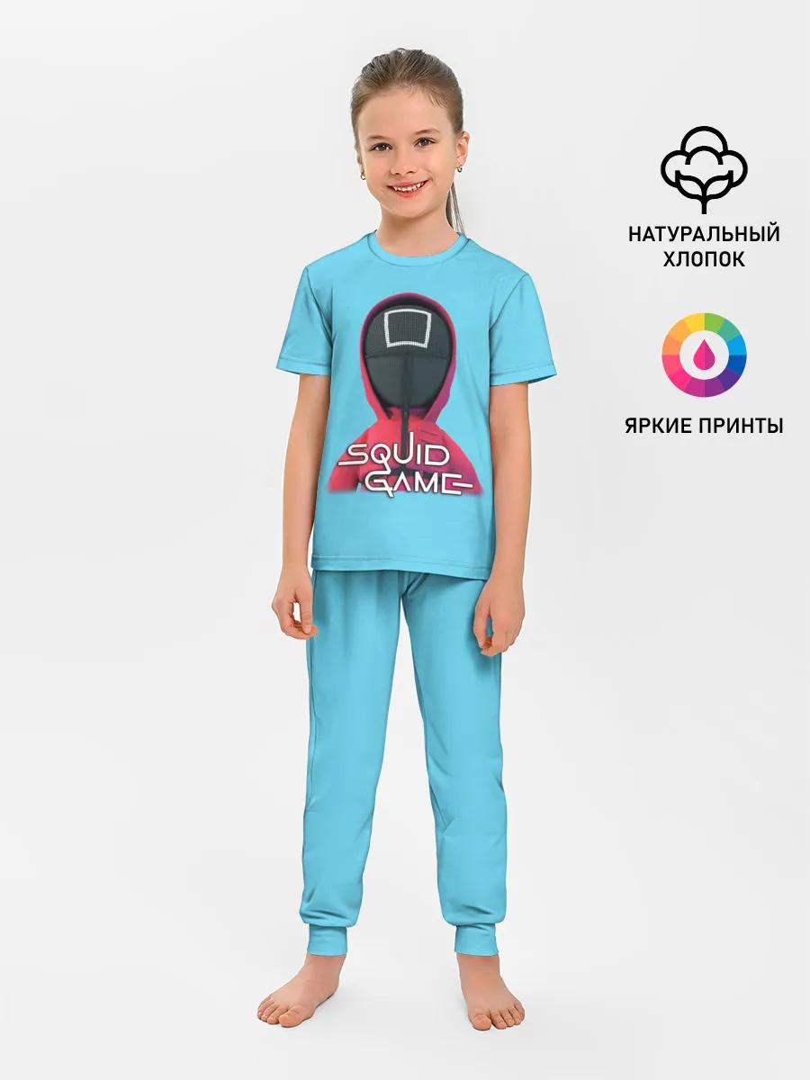 Детская пижама с брюками / Squid game квадрат - Игра в кальмара