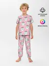 Детская пижама с брюками / Котики с цвточками
