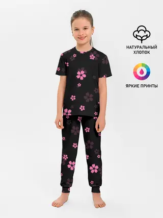Детская пижама с брюками / САКУРА ВИШНЯ ЛЕПЕСТКИ