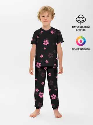 Детская пижама с брюками / САКУРА ВИШНЯ ЛЕПЕСТКИ