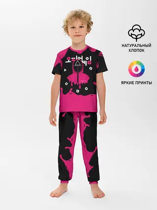 Детская пижама с брюками / Игра в кальмара стража под прикрытием.