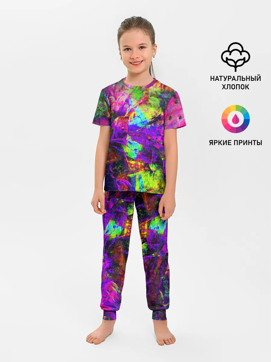 Детская пижама с брюками / Буйство цвета