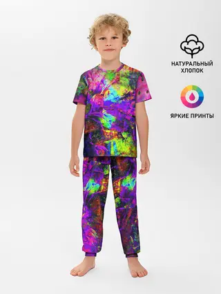 Детская пижама с брюками / Буйство цвета