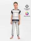 Детская пижама с брюками / White 3d lines