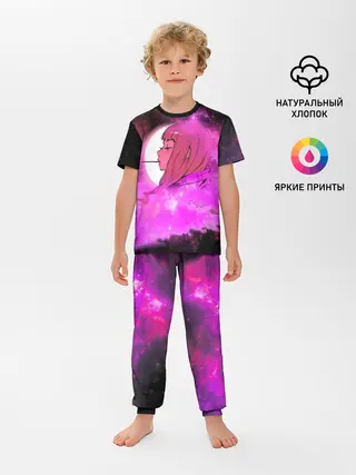 Детская пижама с брюками / Аниме Девушка | Розовый Космос