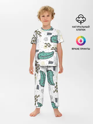 Детская пижама с брюками / Милый крокодил