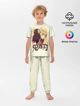 Детская пижама с брюками / Незуко и Зеницу Kimetsu no Yai