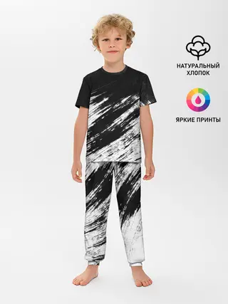 Детская пижама с брюками / abstraction black&white