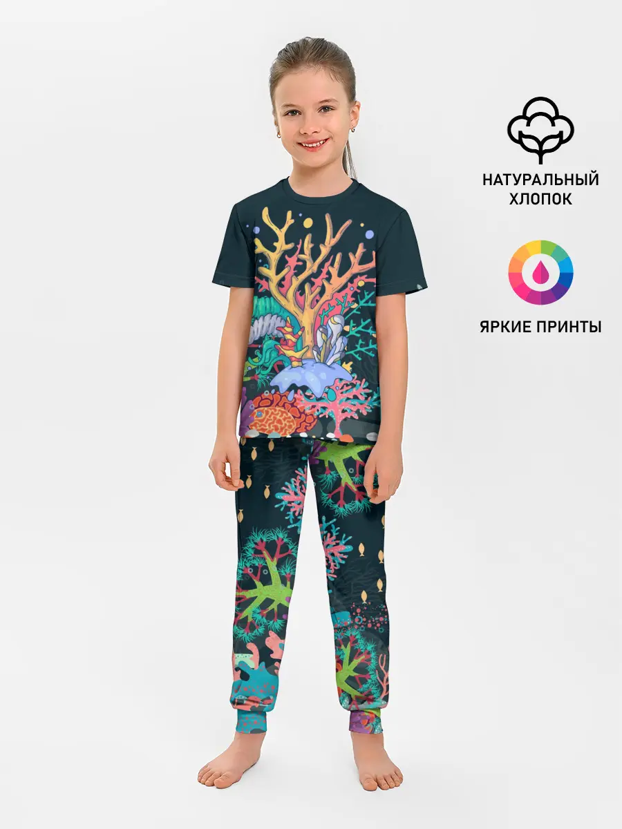 Детская пижама с брюками / Морской пейзаж