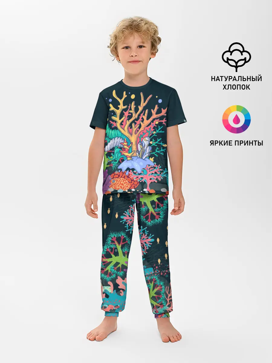 Детская пижама с брюками / Морской пейзаж