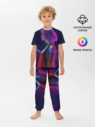 Детская пижама с брюками / Девушка в неоне