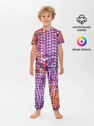 Детская пижама с брюками / Вечеринка точки глянцевый узор