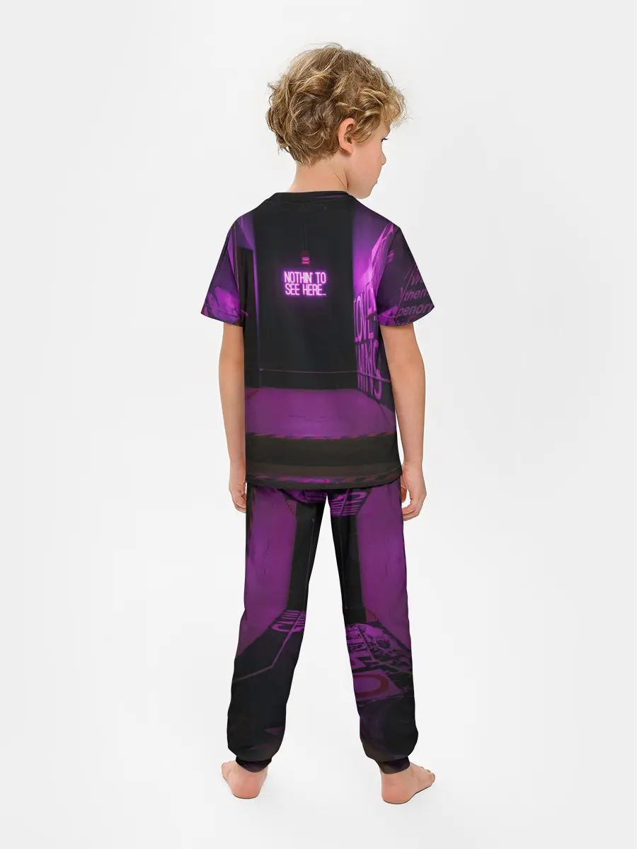 Детская пижама с брюками / Неоновый стиль