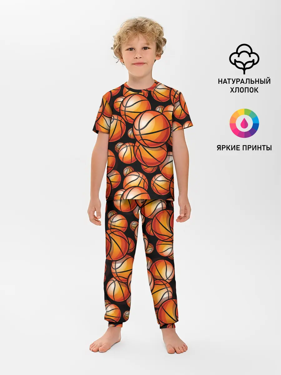 Детская пижама с брюками / Баскетбольные мячи