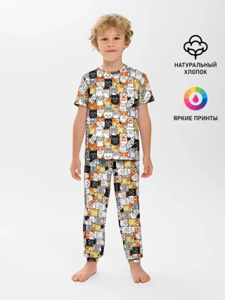Детская пижама с брюками / Котики