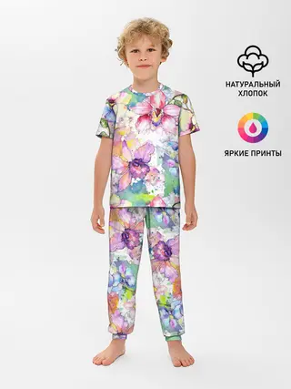 Детская пижама с брюками / Цветы