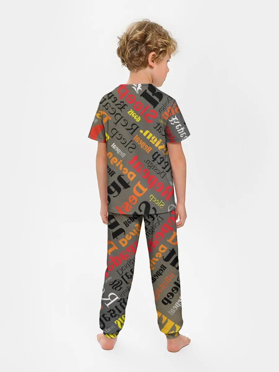 Детская пижама с брюками / Буквы-надписи
