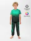 Детская пижама с брюками / Зеленые капли клетки
