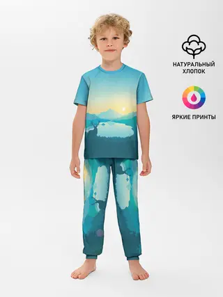 Детская пижама с брюками / Векторная природа