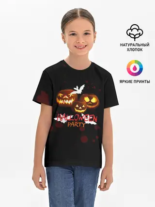 Детская базовая футболка / Кровавый Halloween