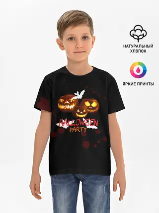 Детская базовая футболка / Кровавый Halloween