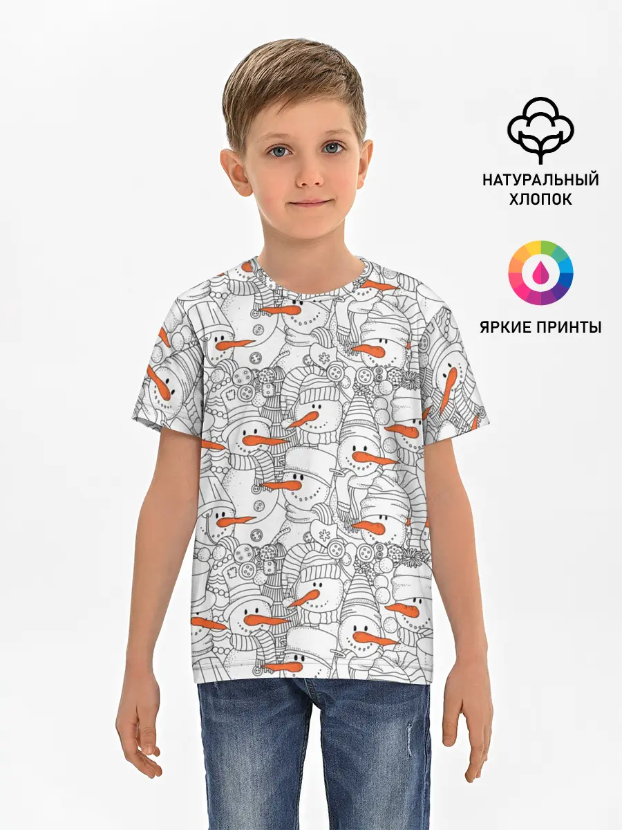 Детская базовая футболка / Снеговики