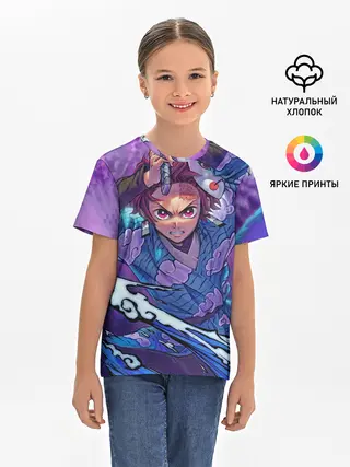 Детская базовая футболка / Танджиро камадо Клинок Демонов