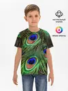 Детская базовая футболка / Перья павлина #1