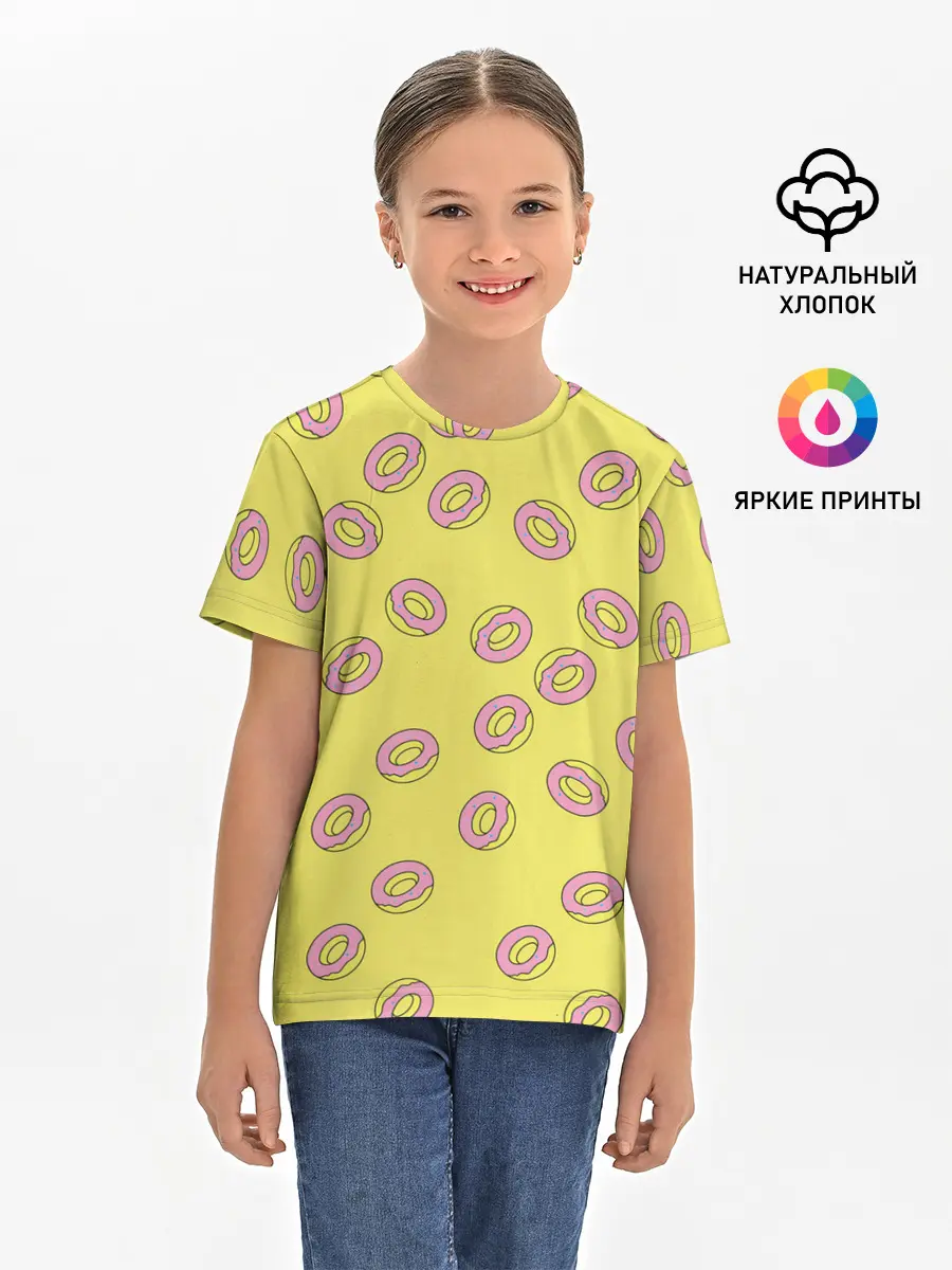 Детская базовая футболка / Пончики Донатс.