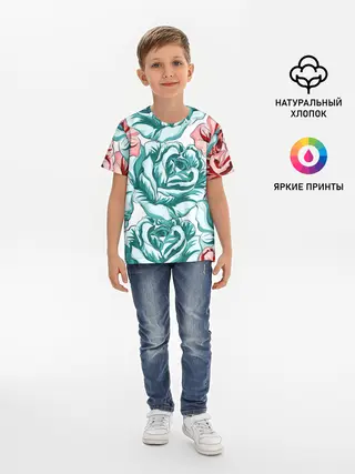Детская базовая футболка / Розы