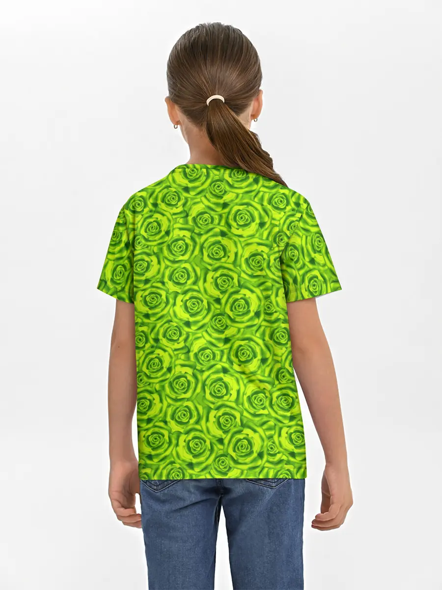 Детская базовая футболка / Неоновый цветочный узор