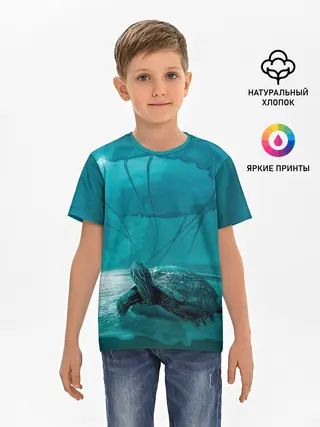 Детская базовая футболка / Медуза и черепаха