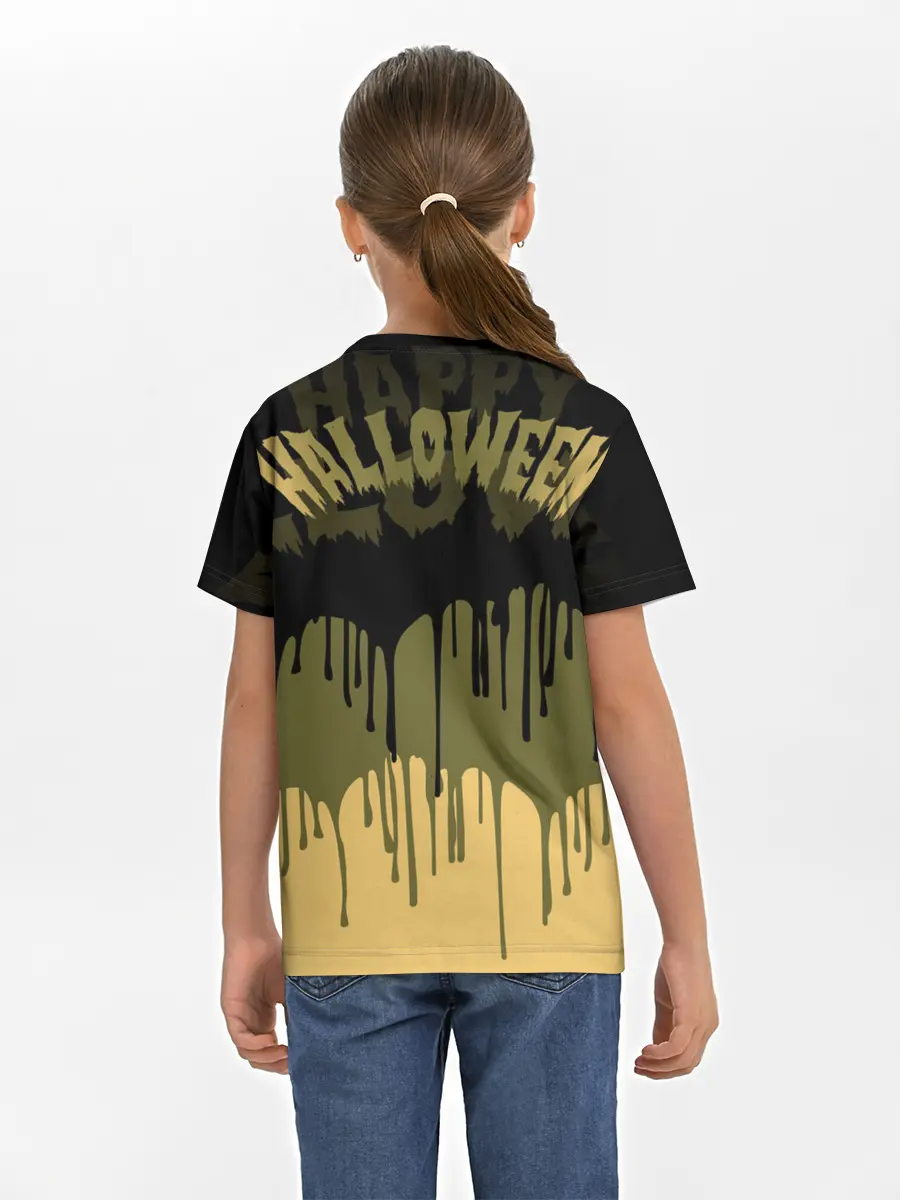 Детская базовая футболка / Тыква в ночь мертвецов