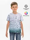 Детская базовая футболка / Капли окно стекло дождь серо