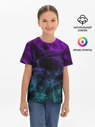 Детская базовая футболка / NEON SMOKES STRIPES | НЕОНОВЫЕ ВОЛНЫ